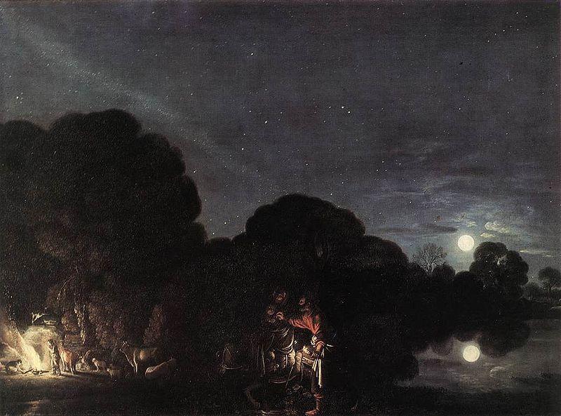 Adam  Elsheimer The Flight into Egypt oil painting picture